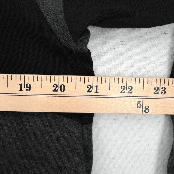 THEORY Ingora Underline Wool Sweater Black Gray Striped V-neck Button Detail - Picture 12 of 13